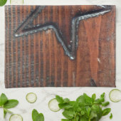 Linge De Cuisine L'étoile rustique brûlée dans la pyrographie de ta (Plié)