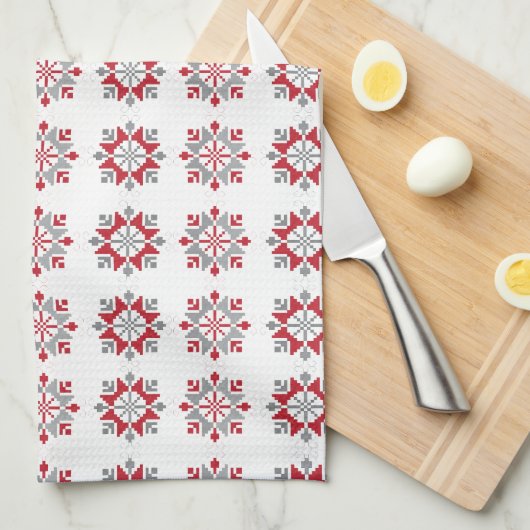 Linge De Cuisine Letton motif géométrique du soleil du matin VII (Quart Plié)