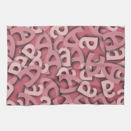 Linge De Cuisine Lettre A rose (Horizontal)