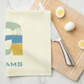 Linge De Cuisine Lettre Abstraite moderne A Monogramme Initial (Quart Plié)