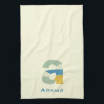 Linge De Cuisine Lettre Abstraite moderne A Monogramme Initial<br><div class="desc">Serviette de thé avec un monogramme moderne abstrait.</div>