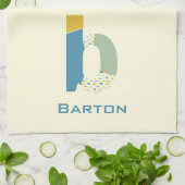 Linge De Cuisine Lettre Abstraite moderne B Monogramme initial (Plié)