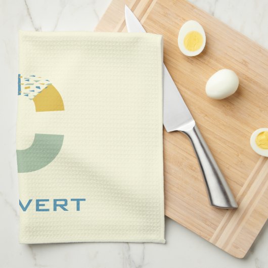 Linge De Cuisine Lettre Abstraite moderne C Monogramme initial (Quart Plié)