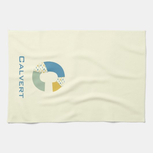 Linge De Cuisine Lettre Abstraite moderne C Monogramme initial (Horizontal)