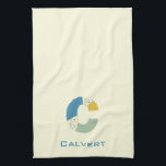 Linge De Cuisine Lettre Abstraite moderne C Monogramme initial<br><div class="desc">Serviette de thé avec un monogramme moderne abstrait.</div>