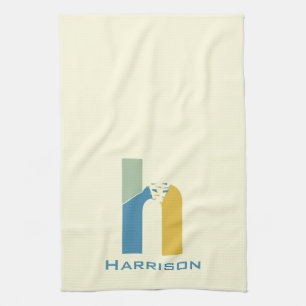 Linge De Cuisine Lettre Abstraite moderne H Monogramme initial
