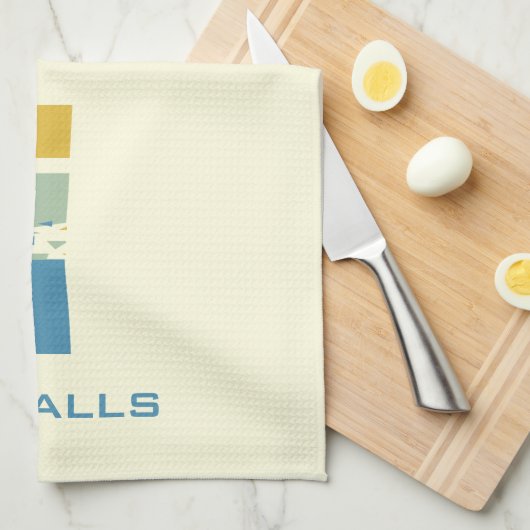 Linge De Cuisine Lettre Abstraite moderne I Monogramme initial (Quart Plié)