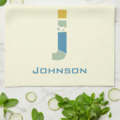 Linge De Cuisine Lettre Abstraite moderne J Monogramme Initial (Plié)