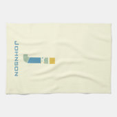 Linge De Cuisine Lettre Abstraite moderne J Monogramme Initial (Horizontal)