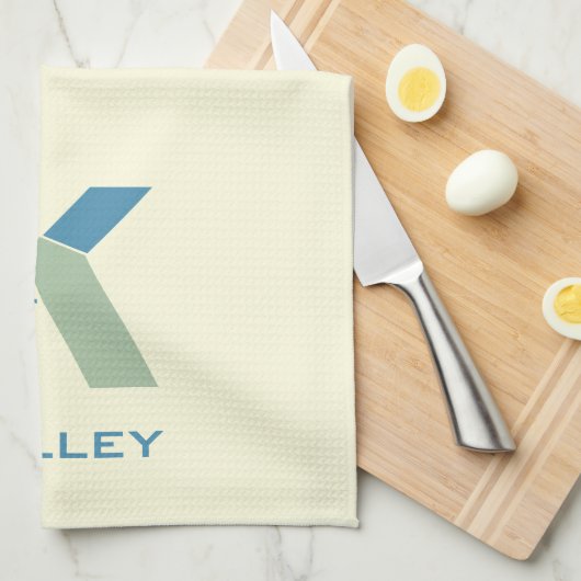 Linge De Cuisine Lettre Abstraite moderne K Monogramme initial (Quart Plié)