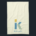 Linge De Cuisine Lettre Abstraite moderne K Monogramme initial<br><div class="desc">Serviette de thé avec un monogramme moderne abstrait.</div>