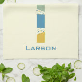 Linge De Cuisine Lettre Abstraite moderne L Monogramme Initiale (Plié)