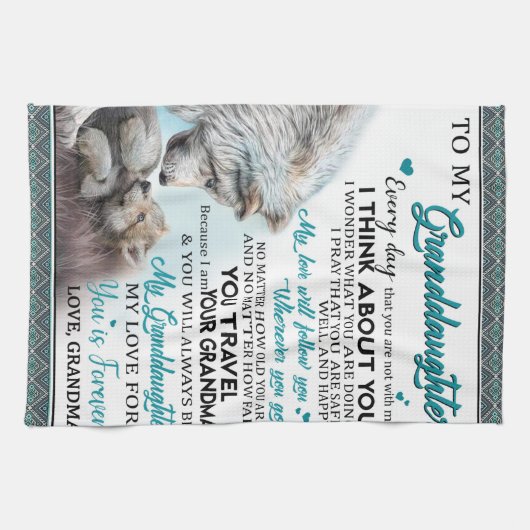 Linge De Cuisine Lettre Customisée À Ma Petite-Fille De Grand-Mère (Horizontal)