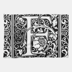 Linge De Cuisine Lettre F Médiévale Monogramme Art Nouveau