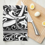 Linge De Cuisine Lettre G Monogramme médiéval Art Nouveau (Quart Plié)