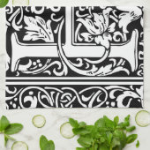 Linge De Cuisine Lettre H Monogramme médiéval Art Nouveau (Plié)