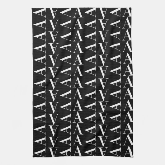 Linge De Cuisine Lettre initiale A monogramme (Vertical)