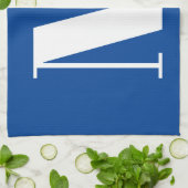 Linge De Cuisine LETTRE INITIALE Bleu Profond Monogramme Moderne De (Plié)