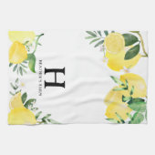Linge De Cuisine Lettre initiale Jardin de citron monogramme (Horizontal)