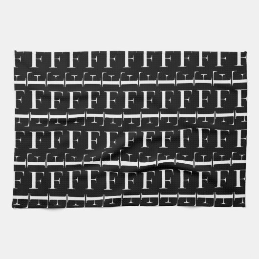 LINGE DE CUISINE LETTRE INITIALE MONÂTRE F (Horizontal)