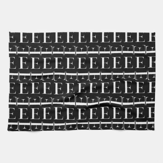 Linge De Cuisine Lettre initiale monogramme E (Horizontal)