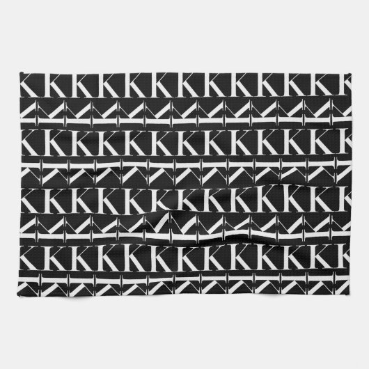 Linge De Cuisine Lettre initiale monogramme K (Horizontal)