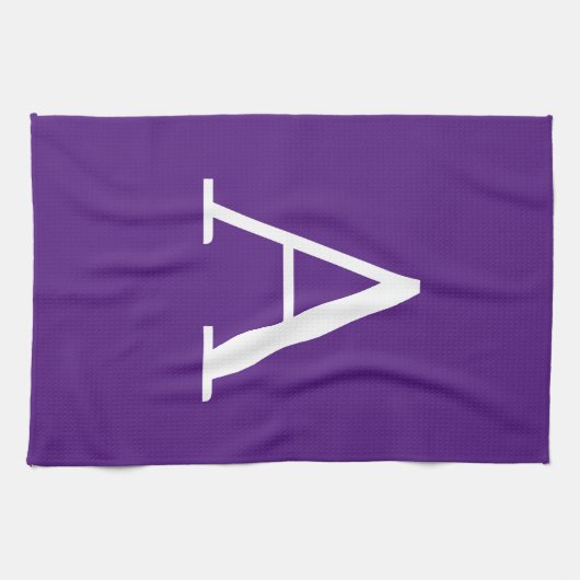 Linge De Cuisine Lettre initiale Monogramme Style moderne violet (Horizontal)