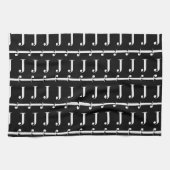 LINGE DE CUISINE LETTRE INITIALE MOYENNE J (Horizontal)