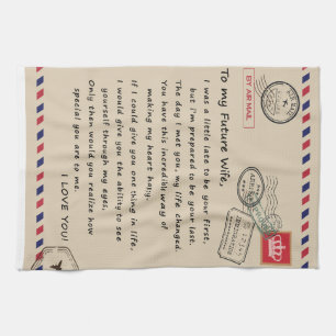 Linge De Cuisine Lettre personnalisée à ma future épouse