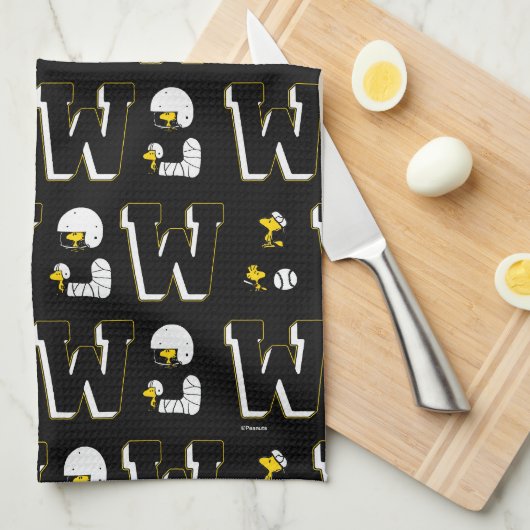 Linge De Cuisine Lettre sport Woodstock Varsity Motif (Quart Plié)