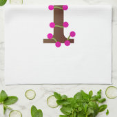 Linge De Cuisine Lettre T initiale décorative en blanc (Plié)