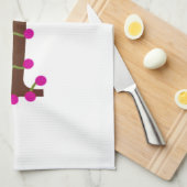 Linge De Cuisine Lettre T initiale décorative en blanc (Quart Plié)