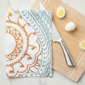 Linge De Cuisine Lever de soleil détaillé d'abrégé sur henné (Quart Plié)