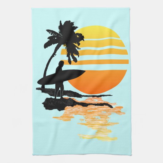 Linge De Cuisine Lever de soleil surfant (Vertical)