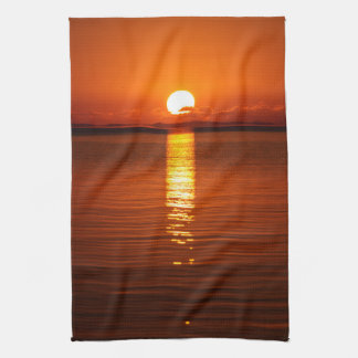 Linge De Cuisine Lever de soleil tropical dans l'orange