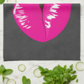Linge De Cuisine Lèvres roses chaudes Illustration brillante (Plié)