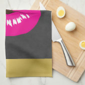 Linge De Cuisine Lèvres roses chaudes Illustration brillante (Quart Plié)