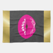 Linge De Cuisine Lèvres roses chaudes Illustration brillante (Horizontal)