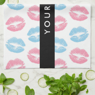 Linge De Cuisine Lèvres Roses, Lèvres Bleues, Baiser, Votre Nom, Pe