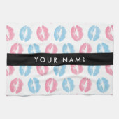 Linge De Cuisine Lèvres Roses, Lèvres Bleues, Baiser, Votre Nom, Pe (Horizontal)