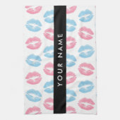 Linge De Cuisine Lèvres Roses, Lèvres Bleues, Baiser, Votre Nom, Pe (Vertical)