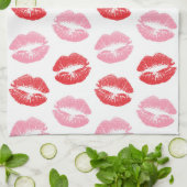 Linge De Cuisine Lèvres rouges et roses, Motif des lèvres, bâton à (Plié)
