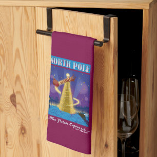 Linge De Cuisine L'Express polaire Art Vintage voyage du pôle Nor