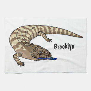 Linge De Cuisine Lézard à langue bleue reptile dessin animé