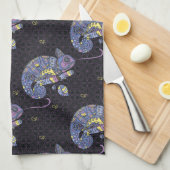 Linge De Cuisine Lézard de Zentangle (Quart Plié)