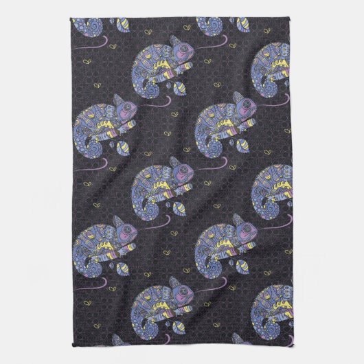 Linge De Cuisine Lézard de Zentangle (Vertical)