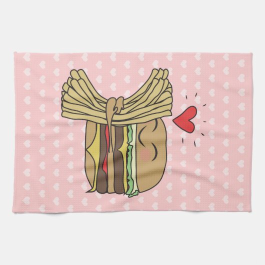 Linge De Cuisine L'hamburger aime des fritures (Horizontal)