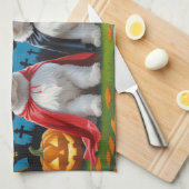 Linge De Cuisine Lhasa Apso Chiens Citrouille Halloween Funny (Quart Plié)