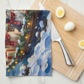 Linge De Cuisine Lhasa Apso Christmas Boat Holiday (Quart Plié)