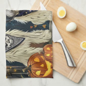 Linge De Cuisine Lhasa Apso Halloween Éffrayant (Quart Plié)